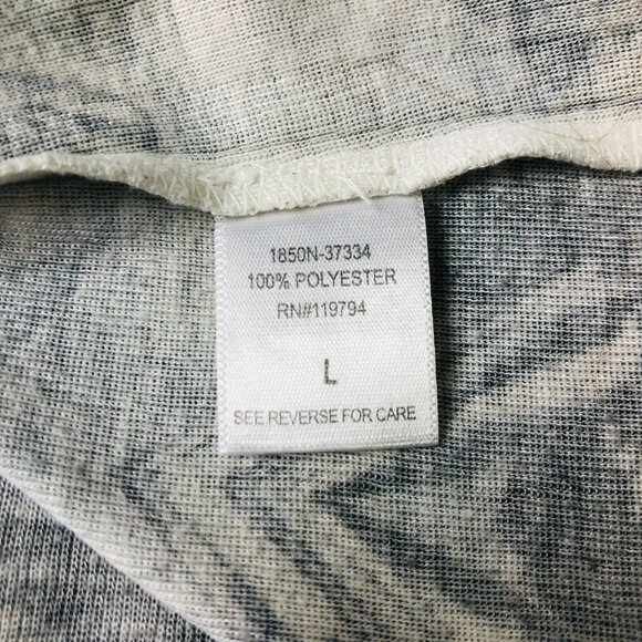 One World Womens Flutter Sleeve Top Sz Large Floral Pattern Embellished - Picture 10 of 11